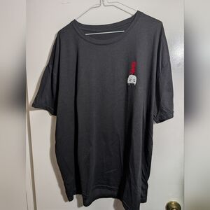 Red and Black Short Sleeve Tee with Graphic Detail